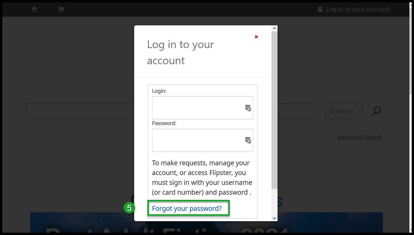 Click on "Forgot your password" in the pop-up
