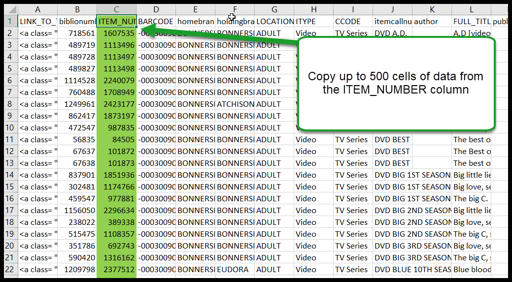 View of copying the data