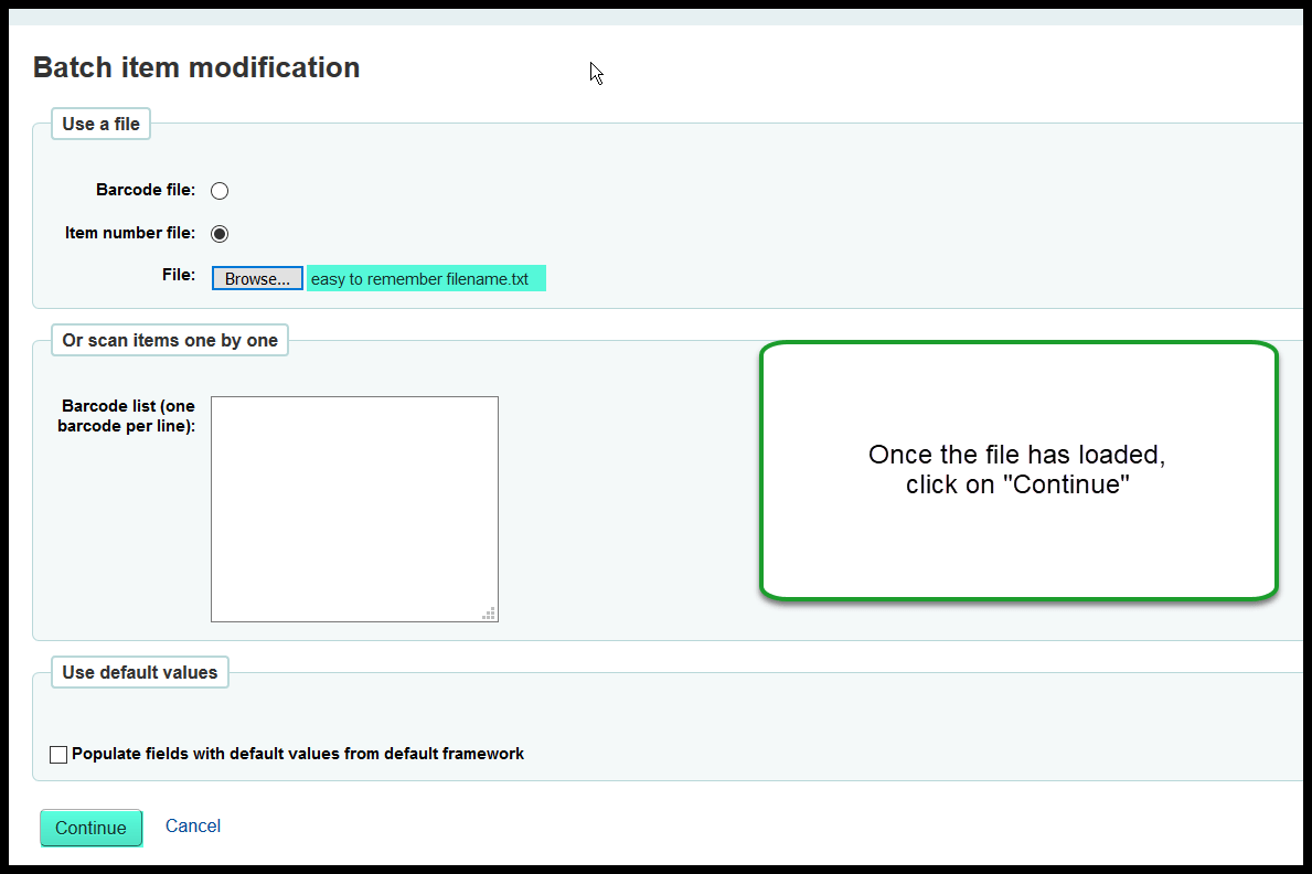 View of batch item modification step 3