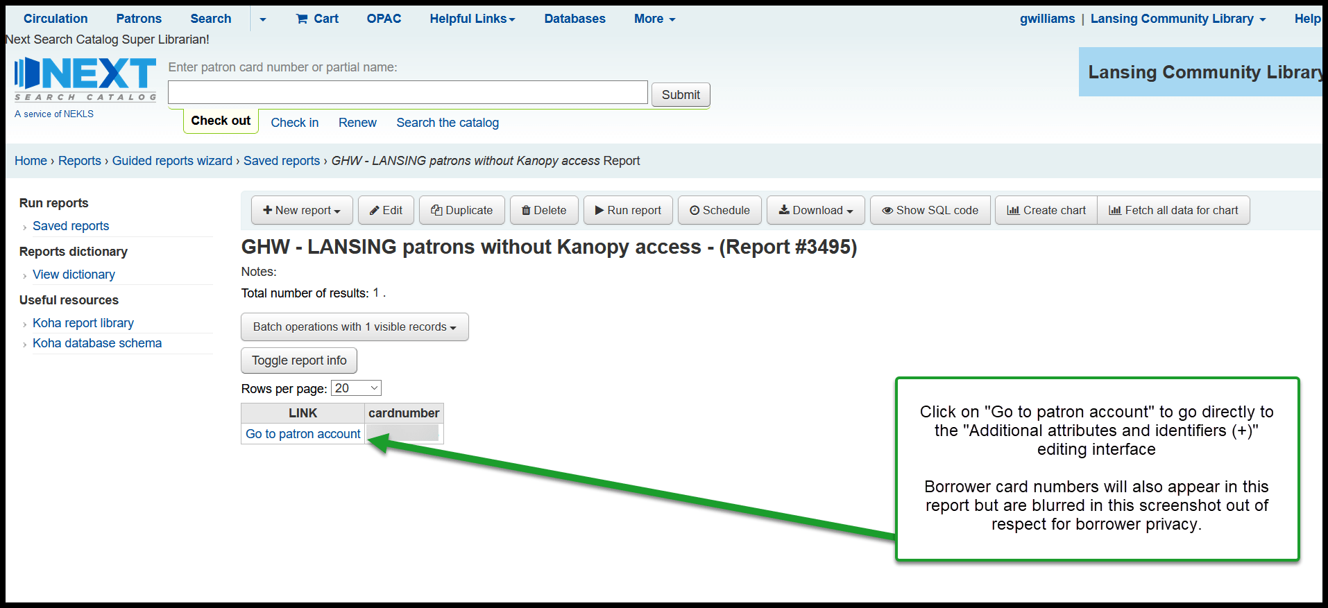 Use the report to add "Allowed (LANSING)" as needed