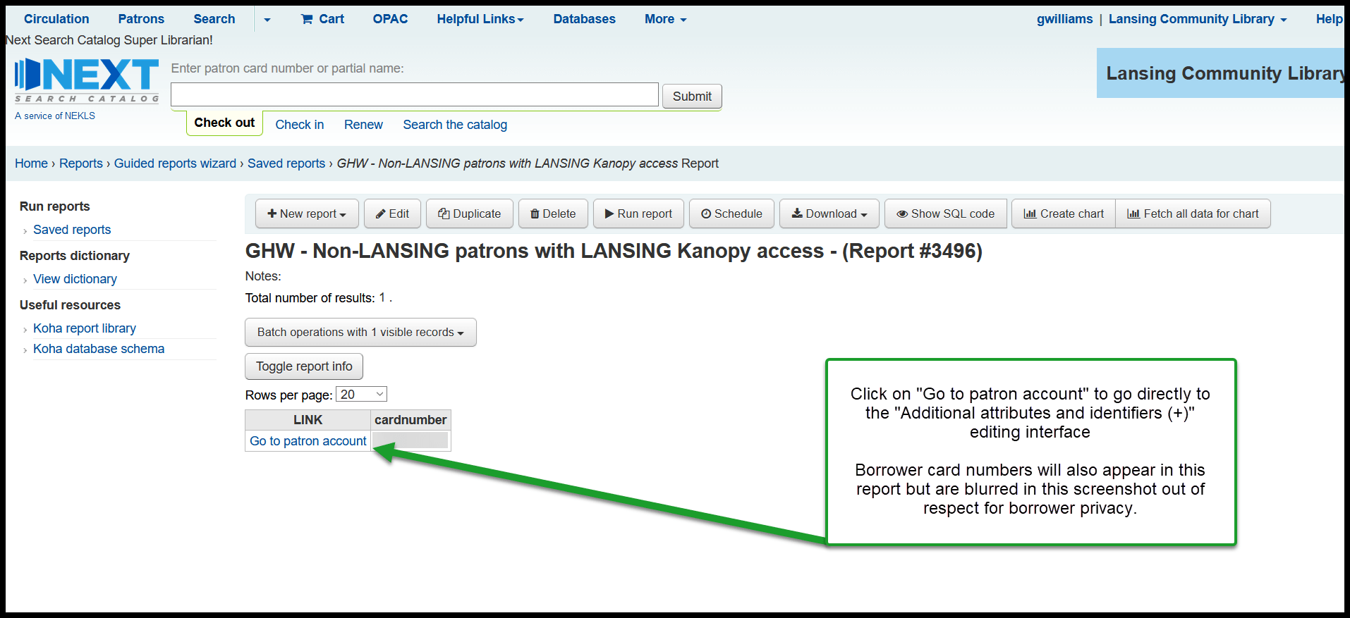 Use the report to remove "Allowed (LANSING)" as needed